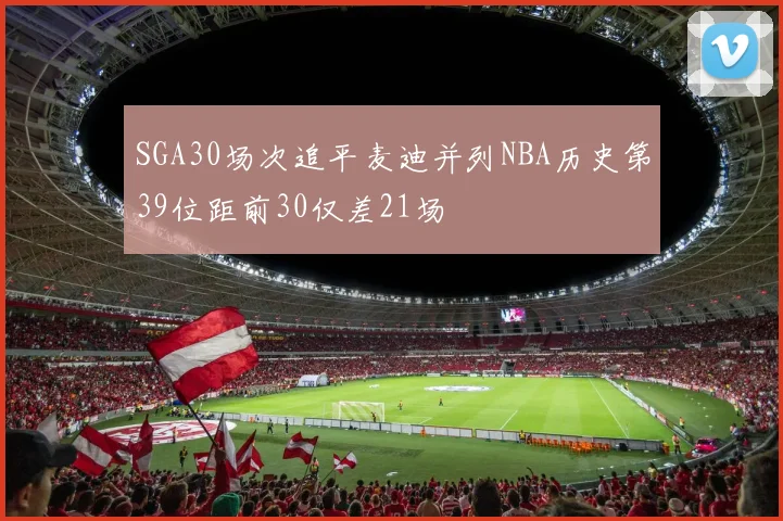 SGA30场次追平麦迪并列NBA历史第39位距前30仅差21场
